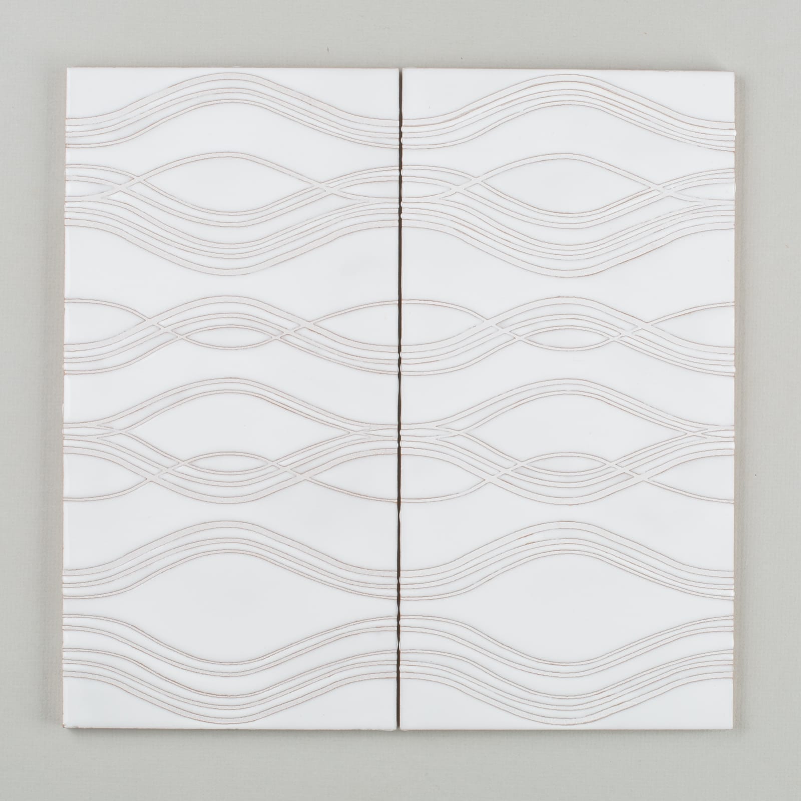 6x12 Handpainted Sample Ripple  in White Motif
