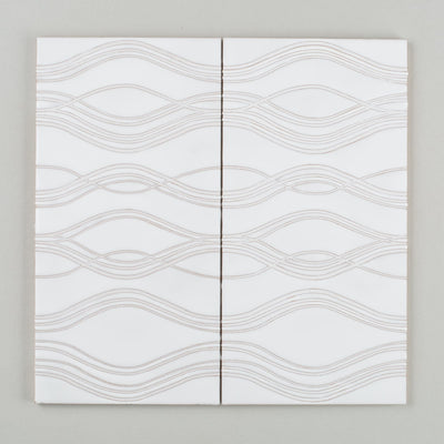 6x12 Handpainted Sample Ripple  in White Motif
