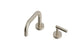 Contour One Handle Deck Mount Squaretop Lavatory Faucet with Soft Lever Handle in Satin Nickel