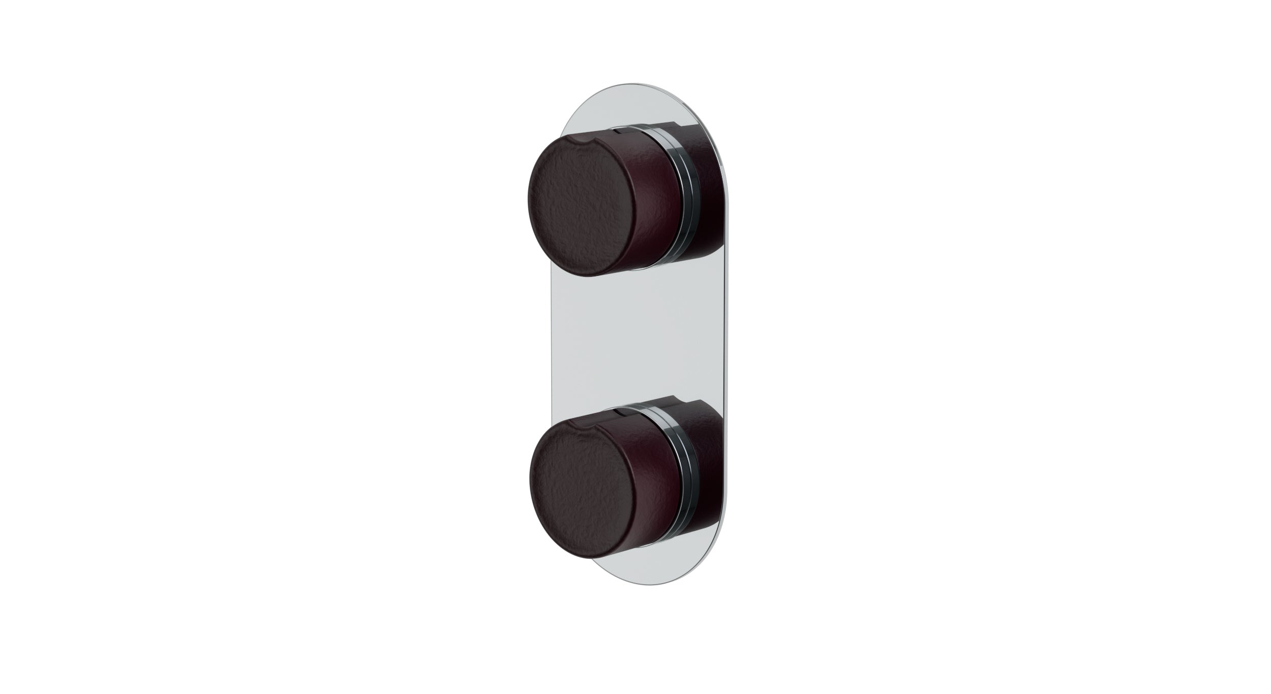 Foundry Two Handle Wall Mount Shower Trim with Groove Ceramic Knob Handles in Polished Chrome