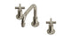 Emerson Two Handle Deck Mount Squaretop Lavatory Faucet with Classic Cross Handles in French Nickel