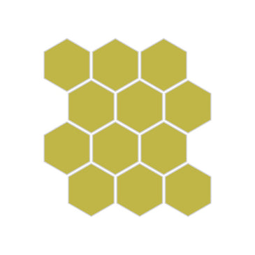 2" Hexagon Sheeted Original Ceramic Mosaic Tile in Palm Tree Matte