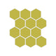 2" Hexagon Sheeted Original Ceramic Mosaic Tile in Palm Tree Matte