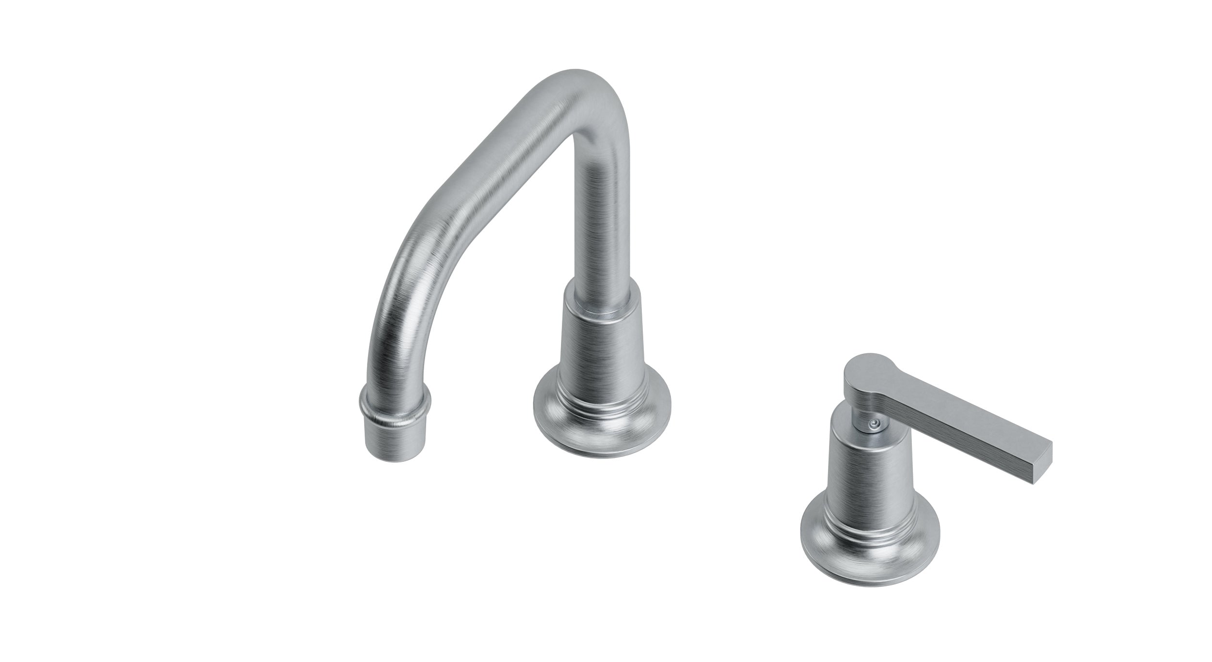 Emerson One Handle Deck Mount Squaretop Lavatory Faucet with Classic Lever Handle in Satin Chrome