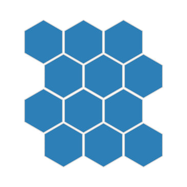 3" Hexagon Sheeted Original Ceramic Mosaic Tile in Aegean Sea Matte