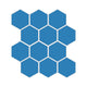 3" Hexagon Sheeted Original Ceramic Mosaic Tile in Aegean Sea Matte