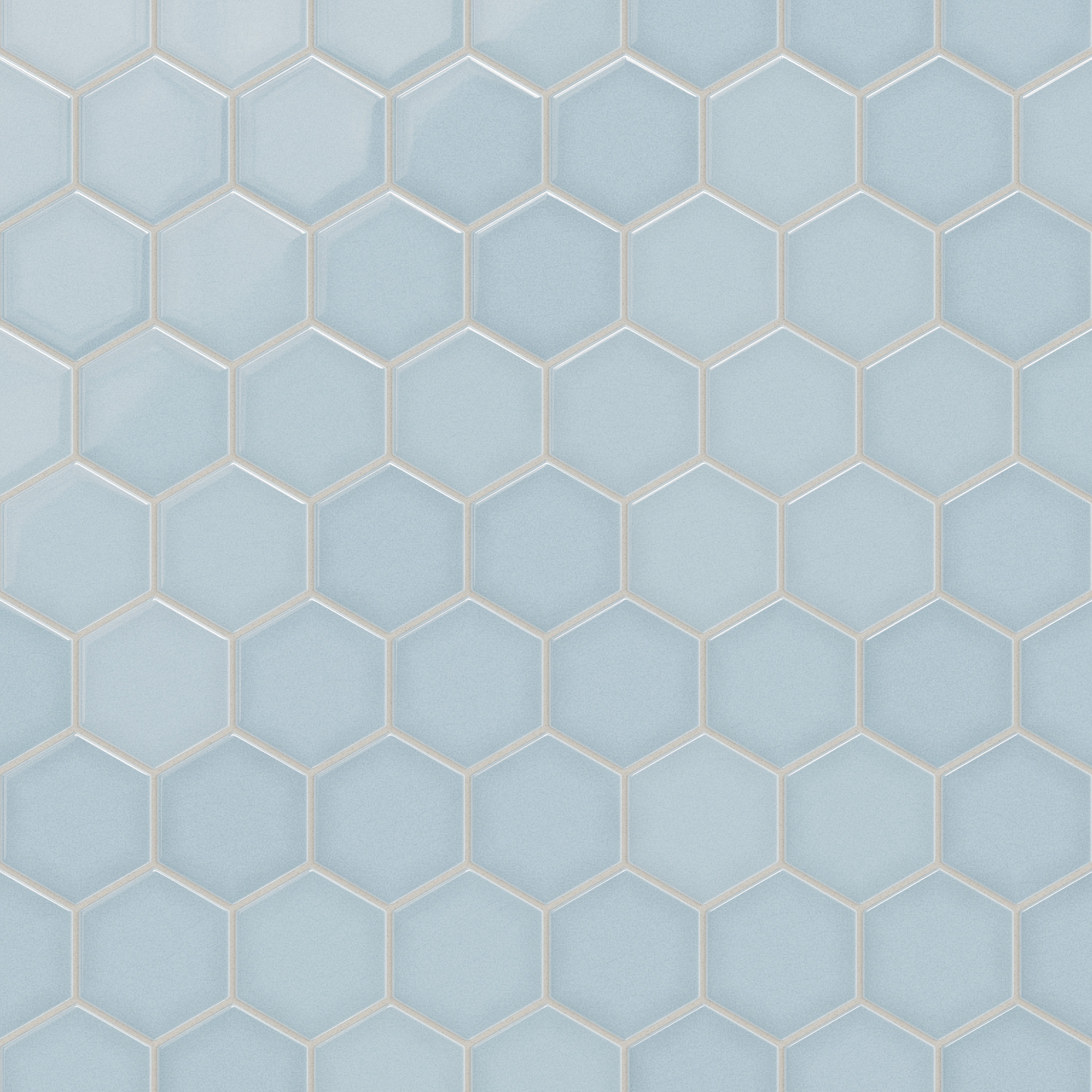 4" Hexagon Original Ceramic Tile in Crater Lake Gloss