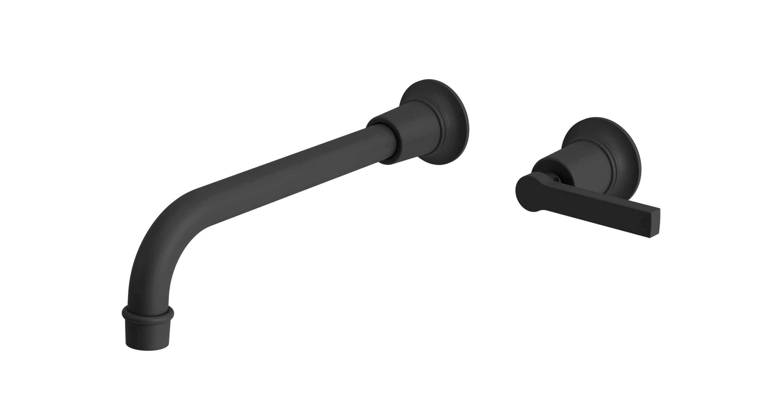 Emerson One Handle Wall Mount 10" Lavatory Faucet with Classic Lever Handle in Matte Black
