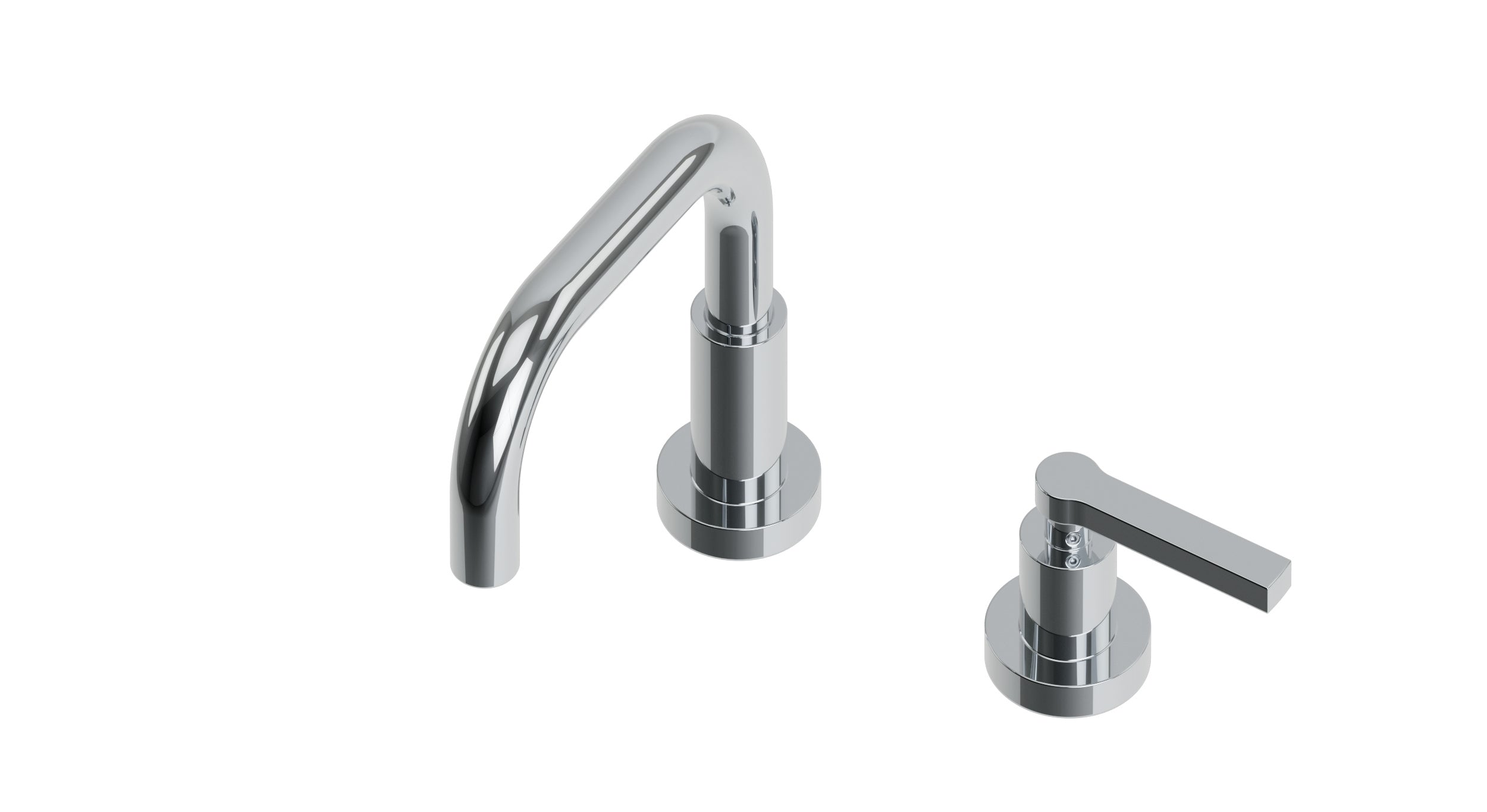 Flatiron One Handle Deck Mount Squaretop Lavatory Faucet with Linear Lever Handle in Polished Chrome
