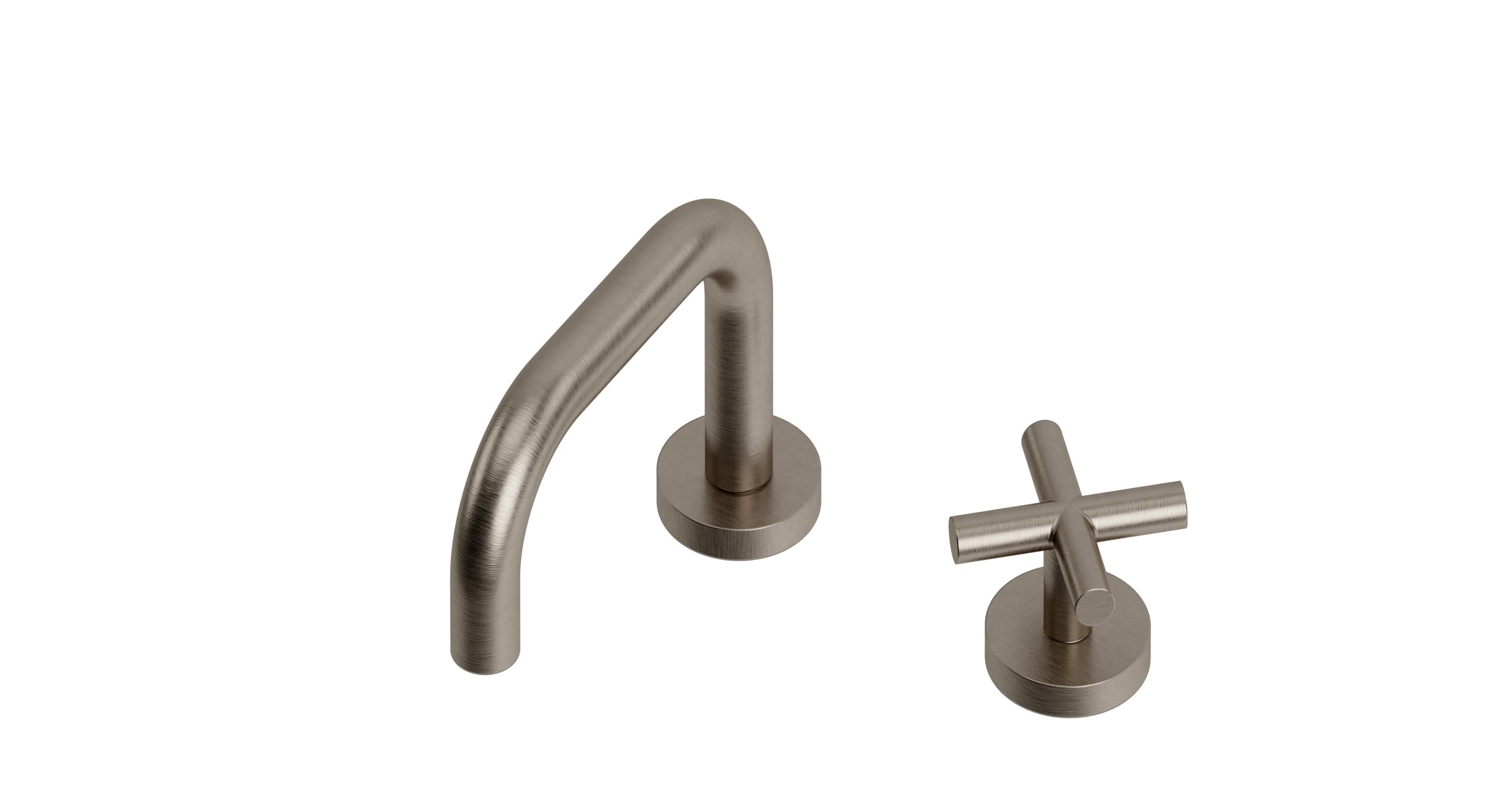 Contour One Handle Deck Mount Squaretop Lavatory Faucet with Soft Cross Handle
