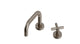 Contour One Handle Deck Mount Squaretop Lavatory Faucet with Soft Cross Handle in Antique Nickel