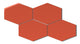 Elongated Hexagon Natural Press Ceramic Tile in Vermillion Gloss
