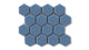 2" Hexagon Sheeted Original Ceramic Mosaic Tile in Caribbean Sea Matte