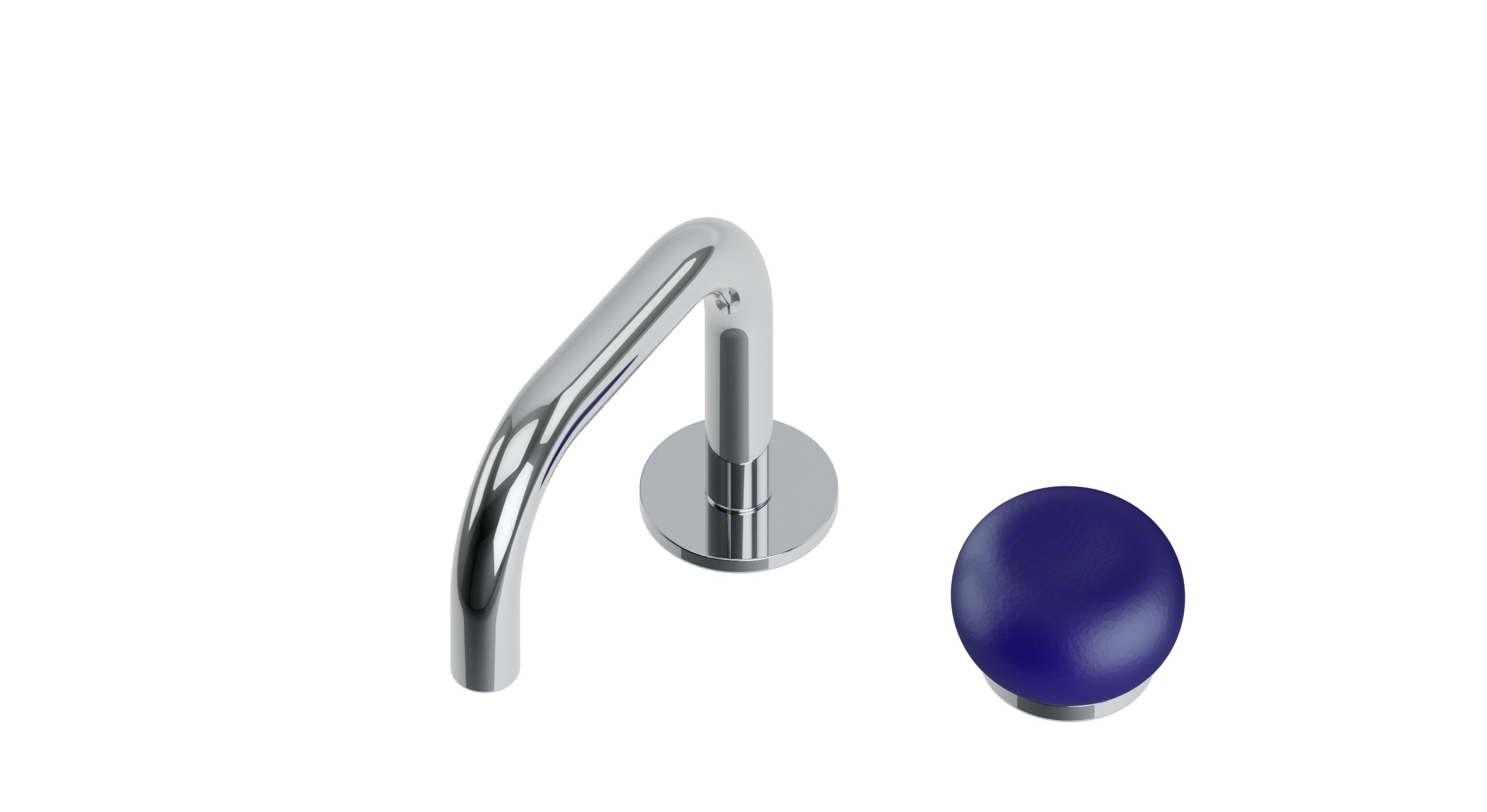Foundry One Handle Deck Mount Squaretop Lavatory Faucet with Pebble Ceramic Knob Handle