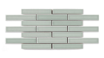 1x6 Half Offset Sheeted Original Ceramic Mosaic Tile in Overcast Gloss