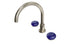 Foundry Two Handle Deck Mount Gooseneck Bath Trim with Pebble Ceramic Knob Handles in French Nickel