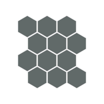2" Hexagon Sheeted Original Ceramic Mosaic Tile in Flagstone Gloss