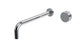 Foundry One Handle Wall Mount 12" Lavatory Faucet with Barrel Knob Handle in Polished Chrome