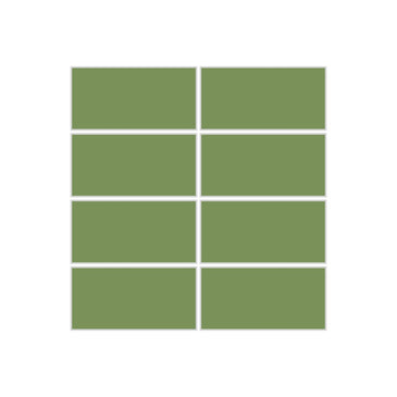 2x4 Straight Set Sheeted Original Ceramic Mosaic Tile in Kelp Matte