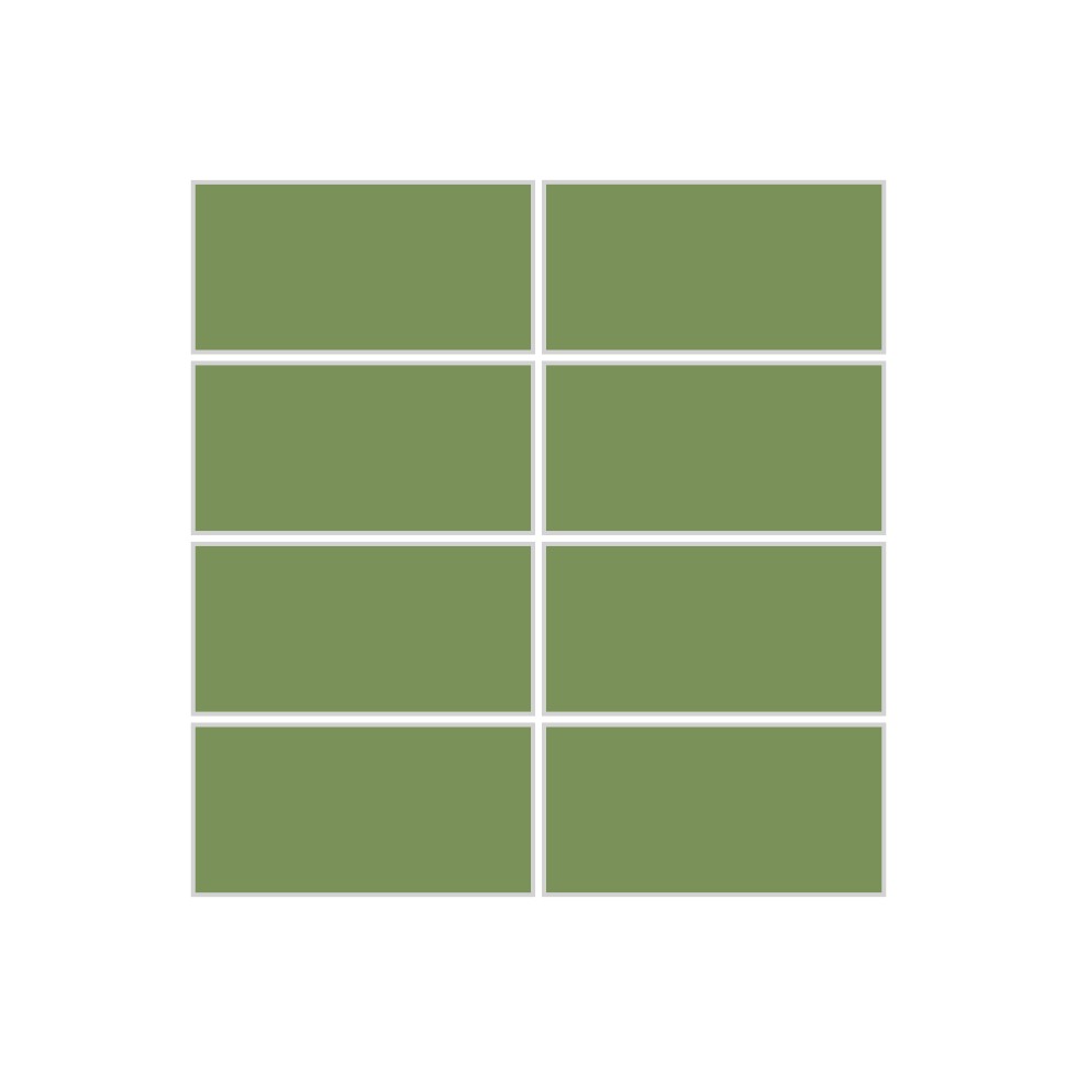 2x4 Straight Set Sheeted Original Ceramic Mosaic Tile in Kelp Matte