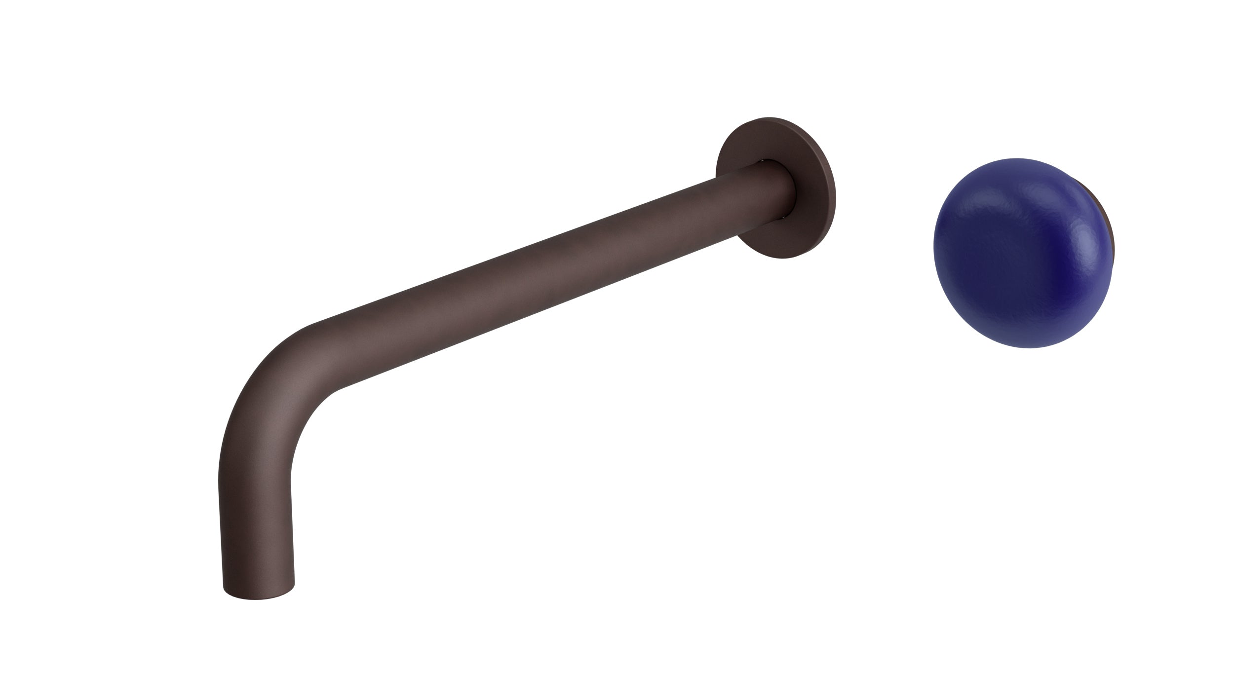 Foundry One Handle Wall Mount 10" Lavatory Faucet with Pebble Ceramic Knob Handle in Architectural Copper