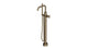 Contour One Handle Floor Mount Squaretop Bath Trim with Hand Shower and Soft Cross Handle in Antique Brass