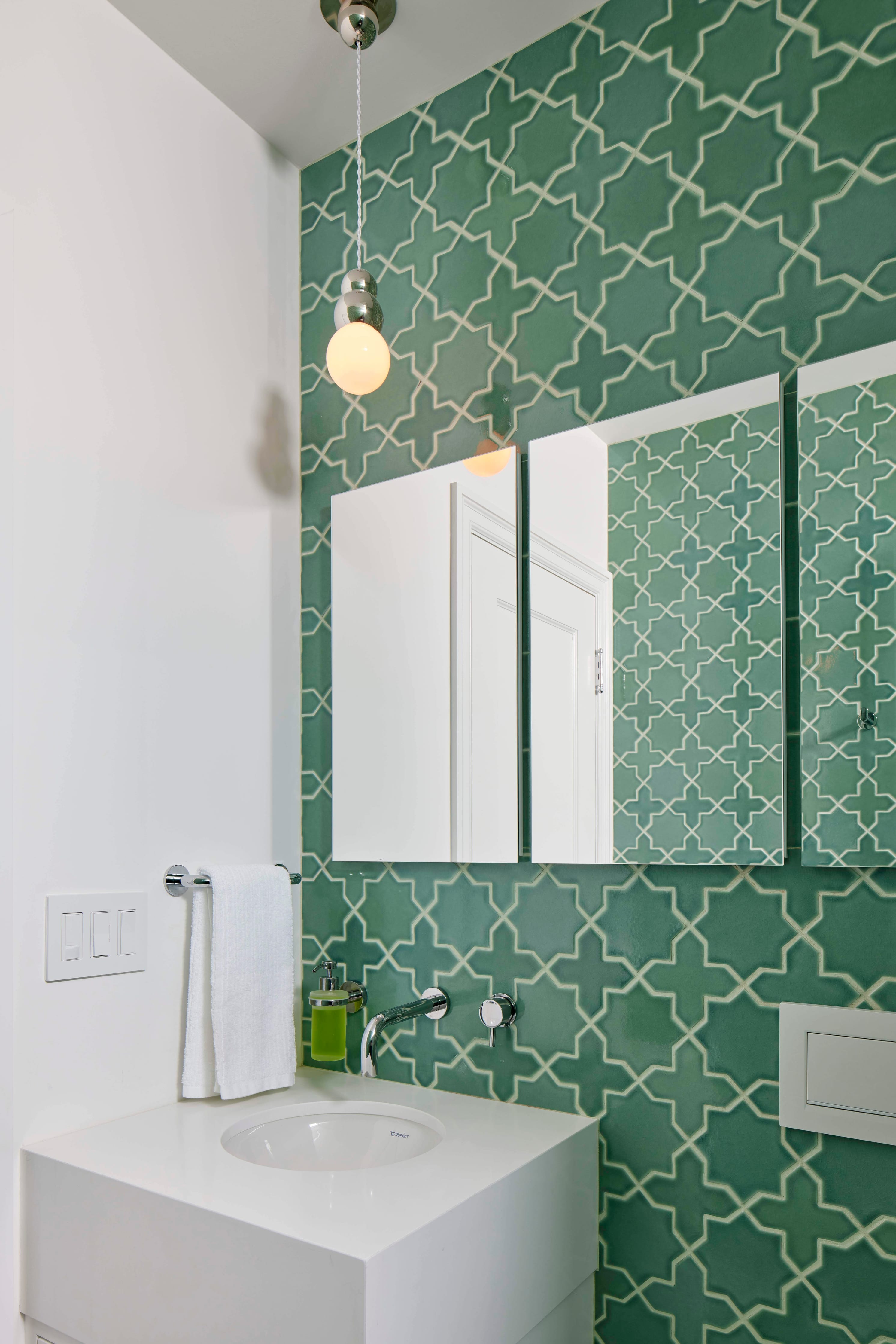 Mini Star & Cross Original Ceramic Tile in Amalfi Coast Gloss