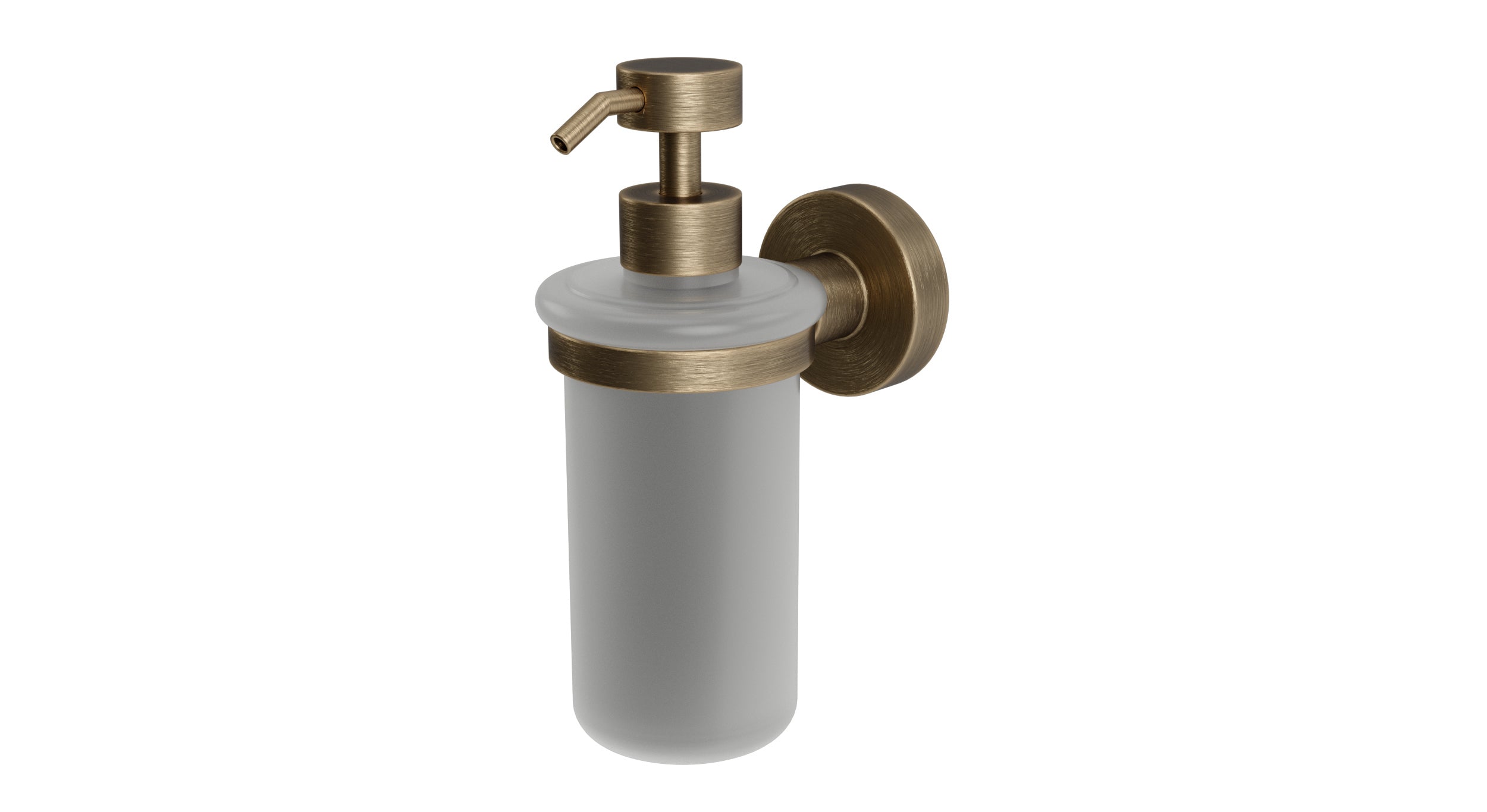 Flatiron Round Soap Dispenser in Antique Brass