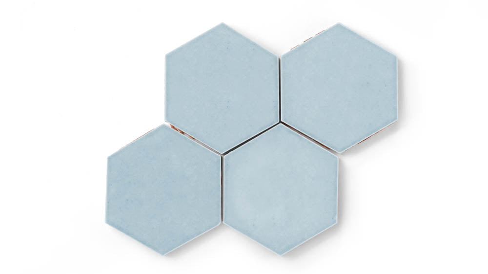 6" Hexagon Original Ceramic Tile in Crater Lake Gloss