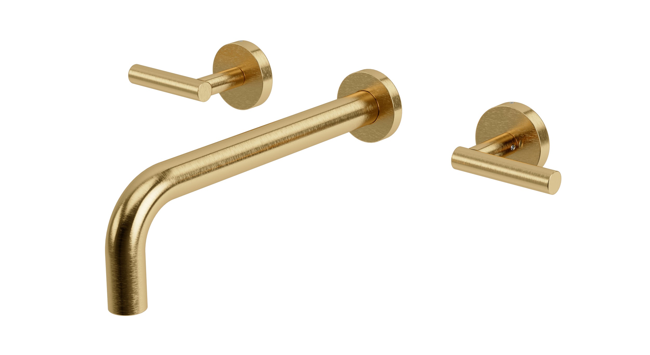 Contour Two Handle Wall Mount 10" Lavatory Faucet with Soft Lever Handles