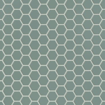1" Hexagon Sheeted Original Ceramic Mosaic Tile in Flagstone Gloss