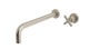 Flatiron One Handle Wall Mount 12" Lavatory Faucet with Linear Cross Handle in Satin Nickel