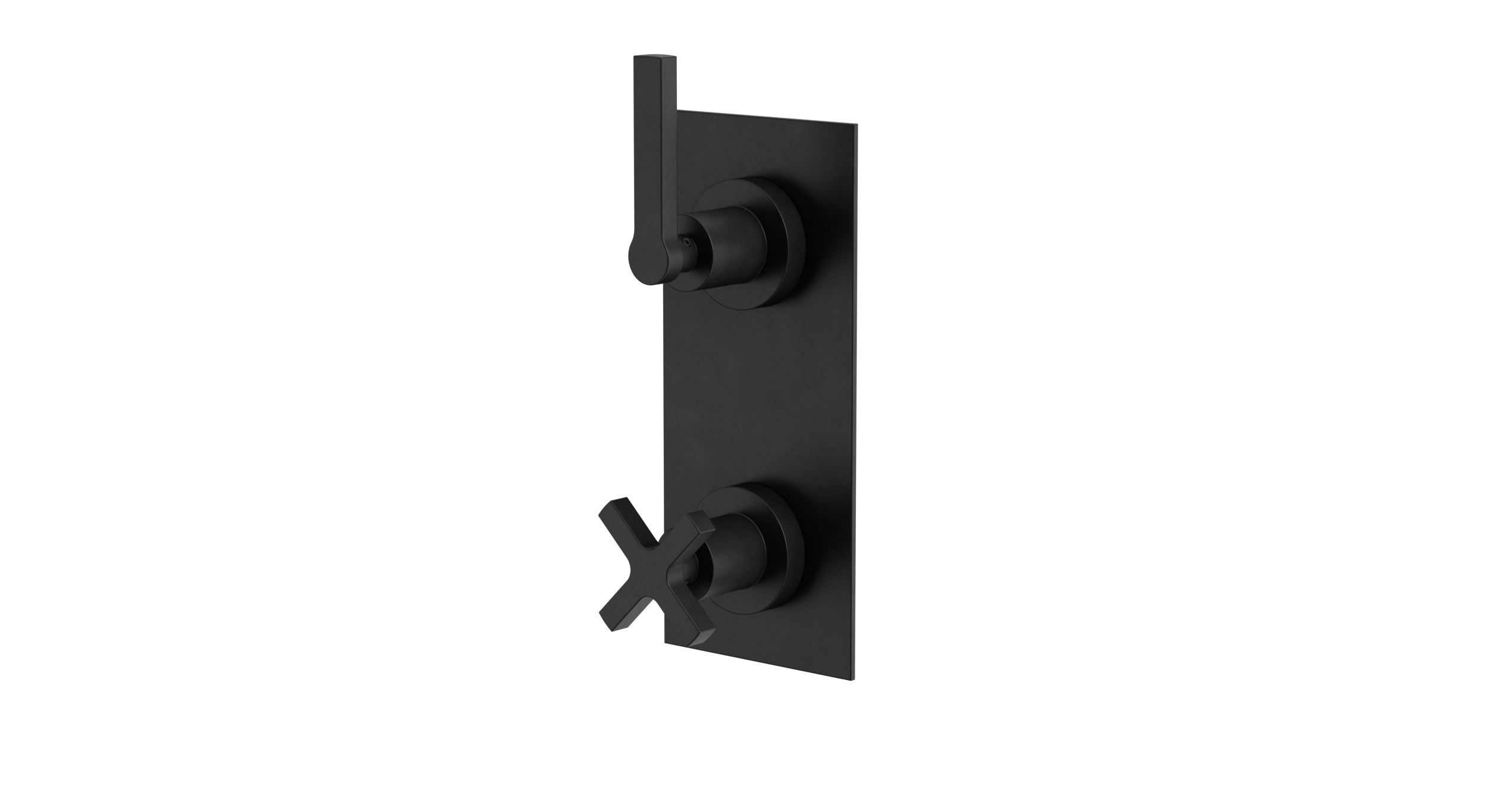 Flatiron Two Handle Wall Mount Shower Trim with Linear Cross/Linear Lever Handles in Oil Rubbed Bronze