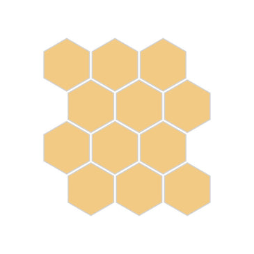 2" Hexagon Sheeted Original Ceramic Mosaic Tile in Haystack Matte