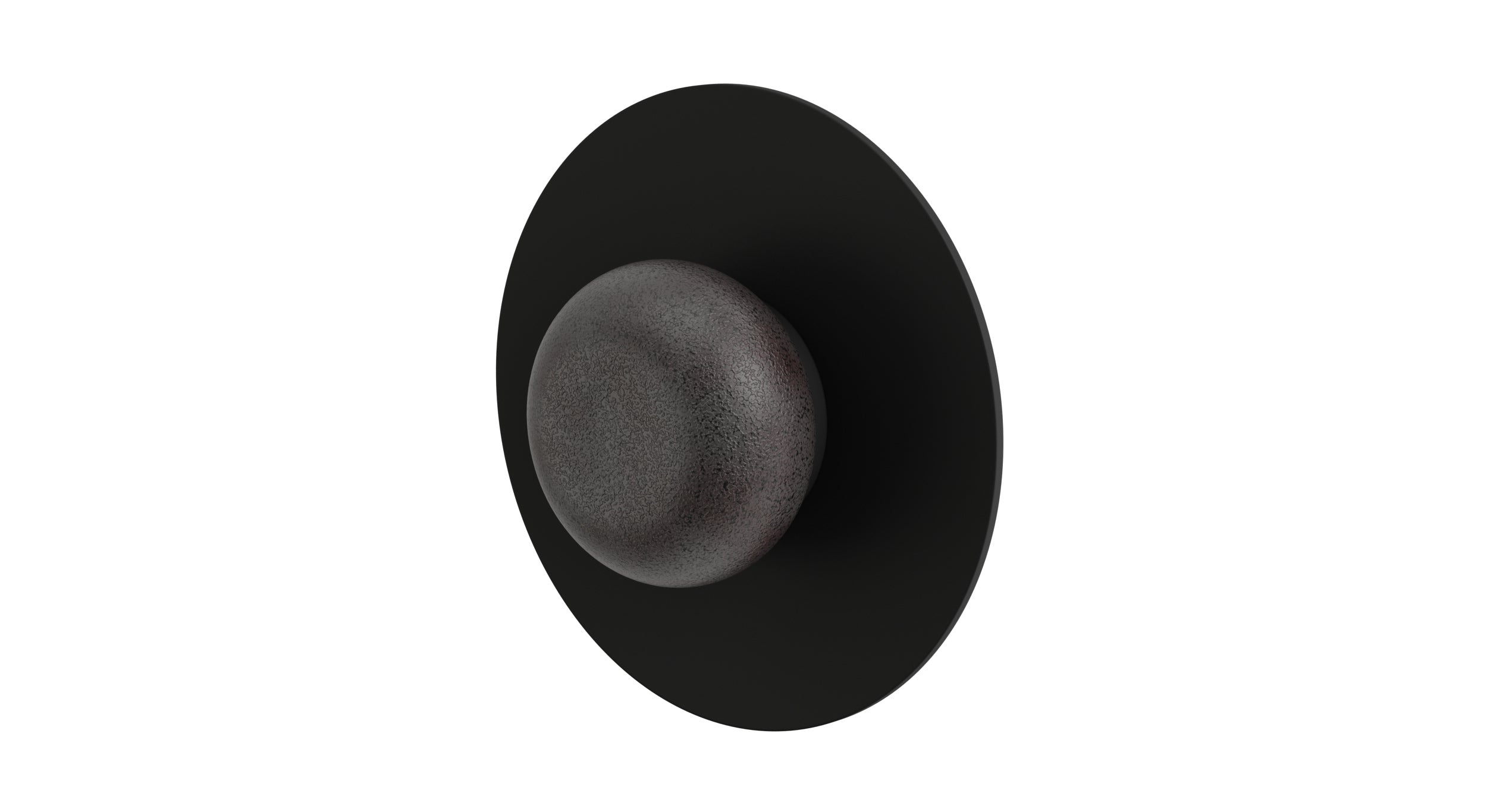 Foundry One Handle Wall Mount Shower Trim with Pebble Ceramic Knob Handle in Matte Black