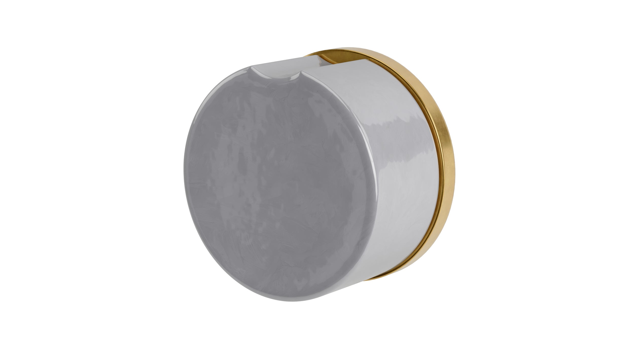 Foundry One Handle Wall Mount Diverter/Volume Control Shower Trim with Groove Ceramic Knob Handle in French Brass