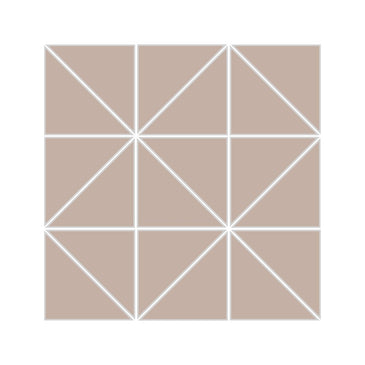 3" Triangle Sheeted - Quadrant Original Ceramic Mosaic Tile in Sweet Pea Matte