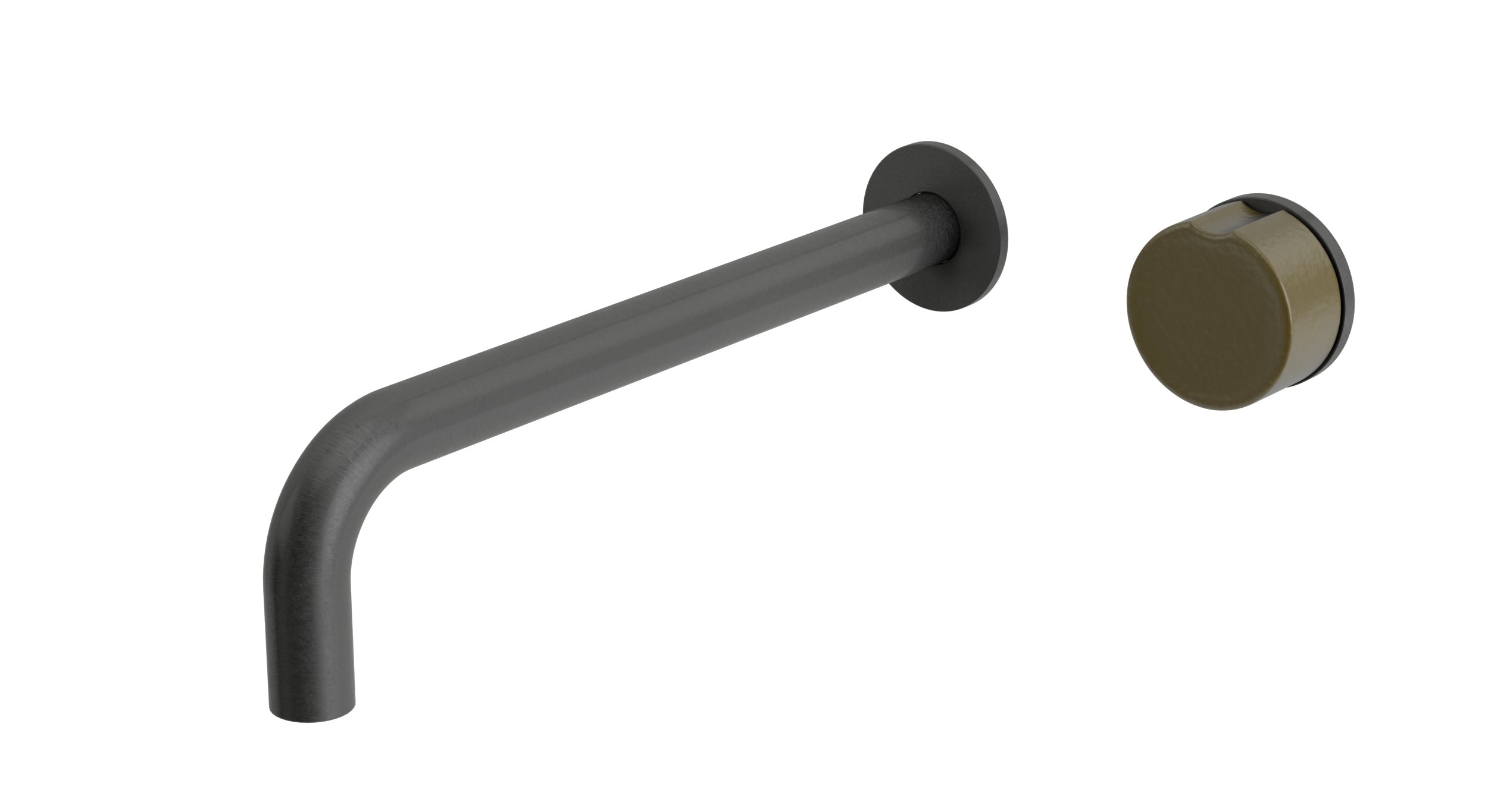 Foundry One Handle Wall Mount 10" Lavatory Faucet with Groove Ceramic Knob Handle in Blackened Nickel