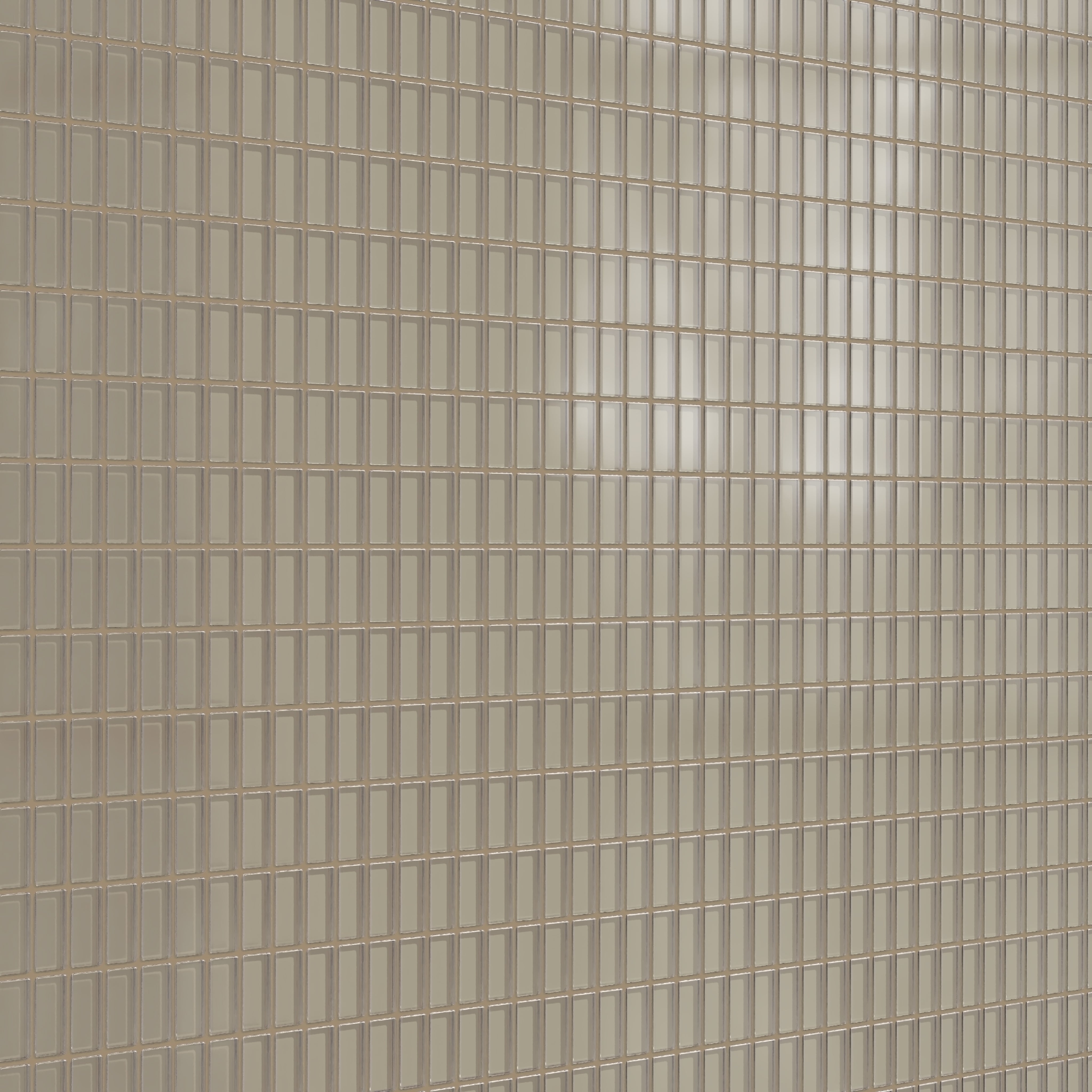 1x2 Straight Set Sheeted Glass Mosaic Tile in Quail Matte