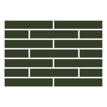 1x6 Half Offset Sheeted Original Ceramic Mosaic Tile in Hunter Green Gloss