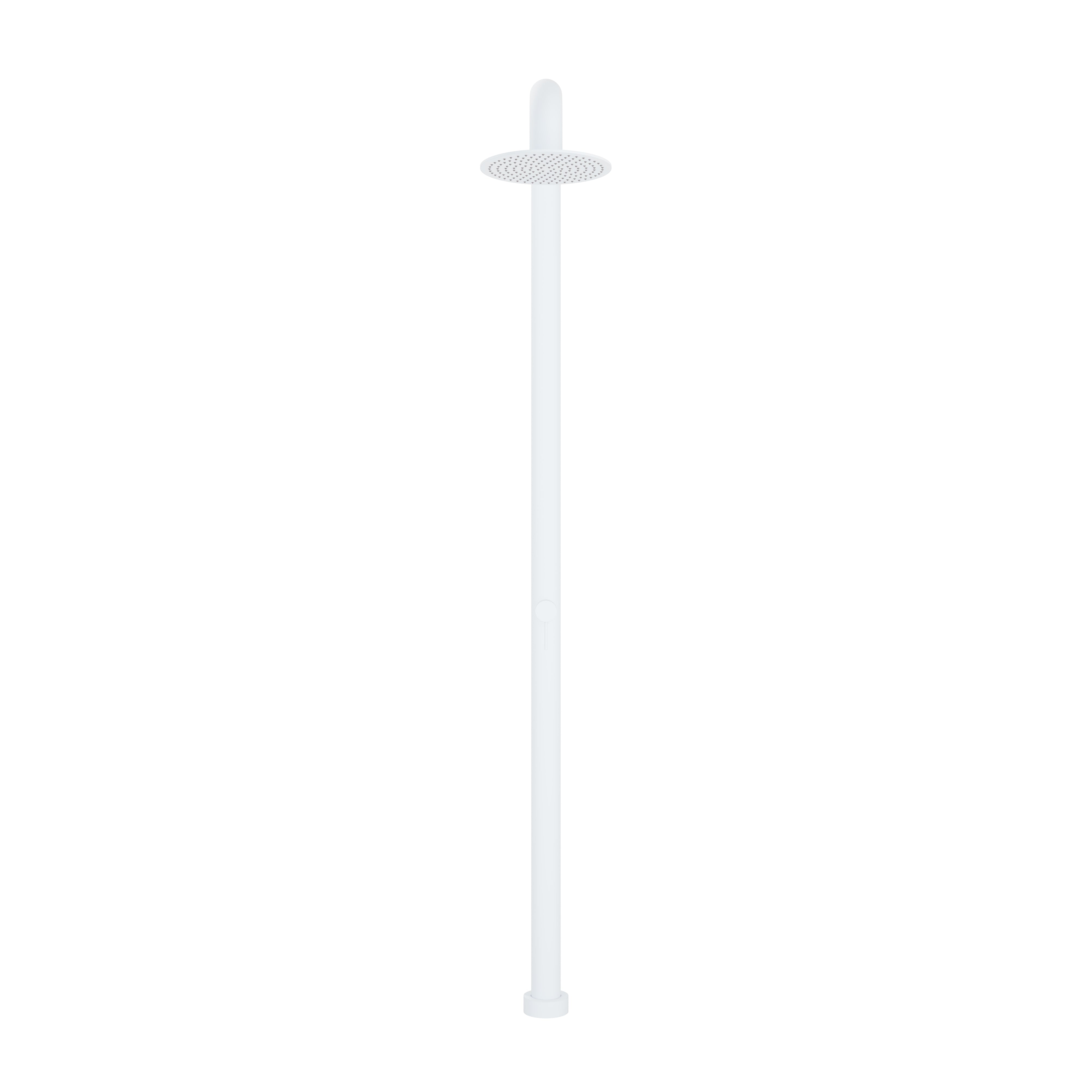 Contour Outdoor Shower Pressure Balance with 12" Rain Head in Matte White