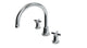Emerson Two Handle Deck Mount Gooseneck Bath Trim with Classic Cross Handles in Polished Chrome