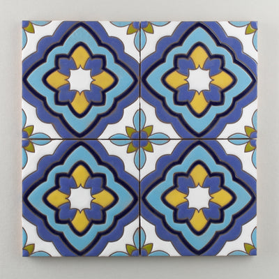 6x6 Handpainted Sample Cordoba  in Cool Motif