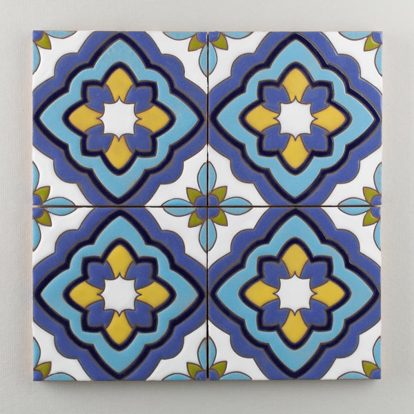 6x6 Handpainted Sample Cordoba  in Cool Motif
