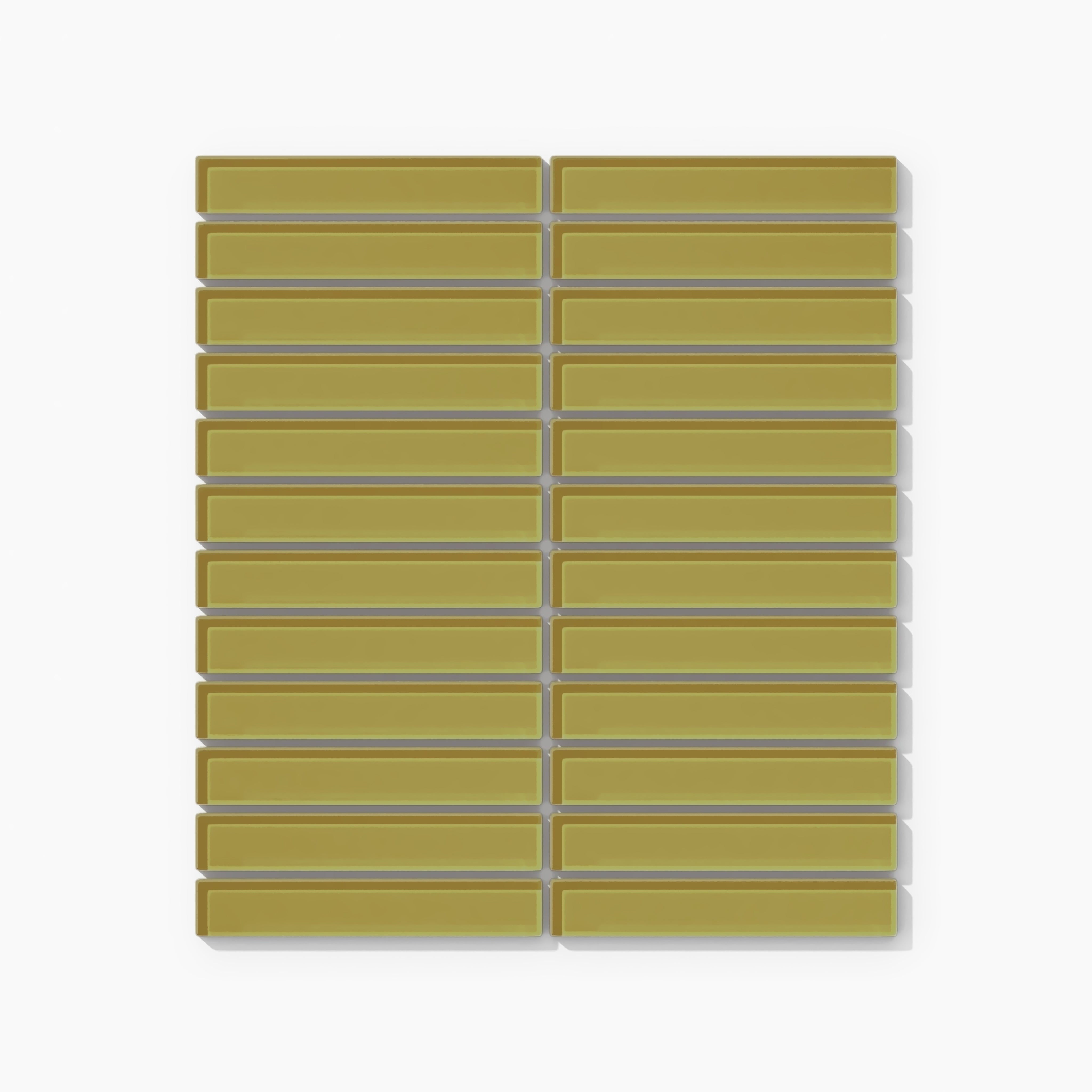 1x6 Straight Set Sheeted Glass Mosaic Tile in Pine Siskin Gloss