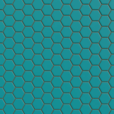 1" Hexagon Sheeted Original Ceramic Mosaic Tile in Bora Bora Matte