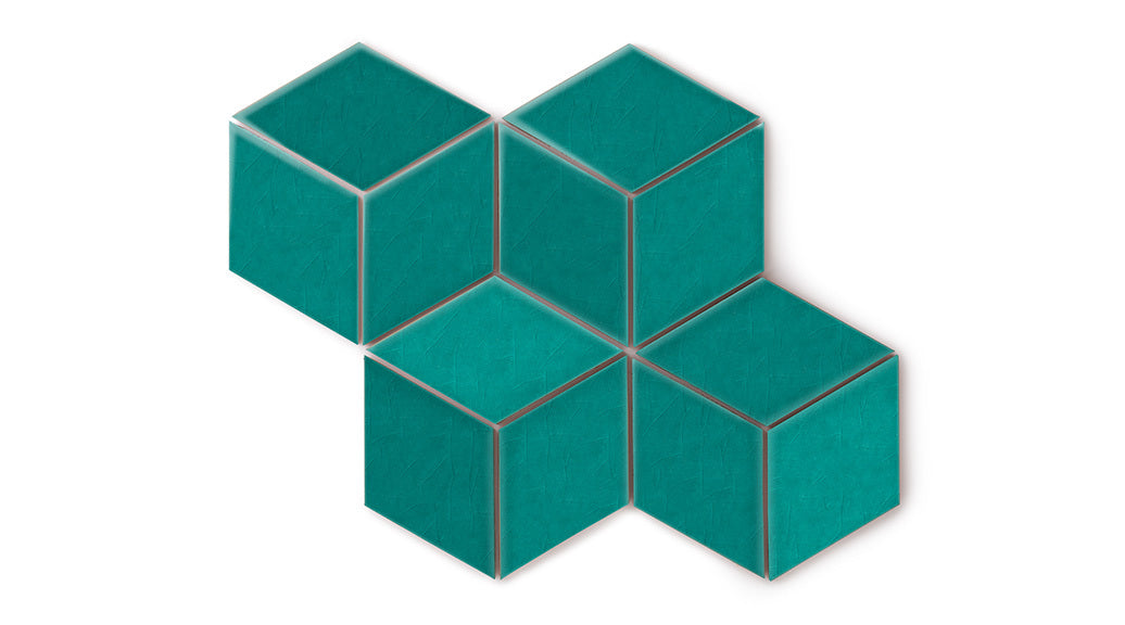 Large Diamond Original Ceramic Tile in Bora Bora Gloss