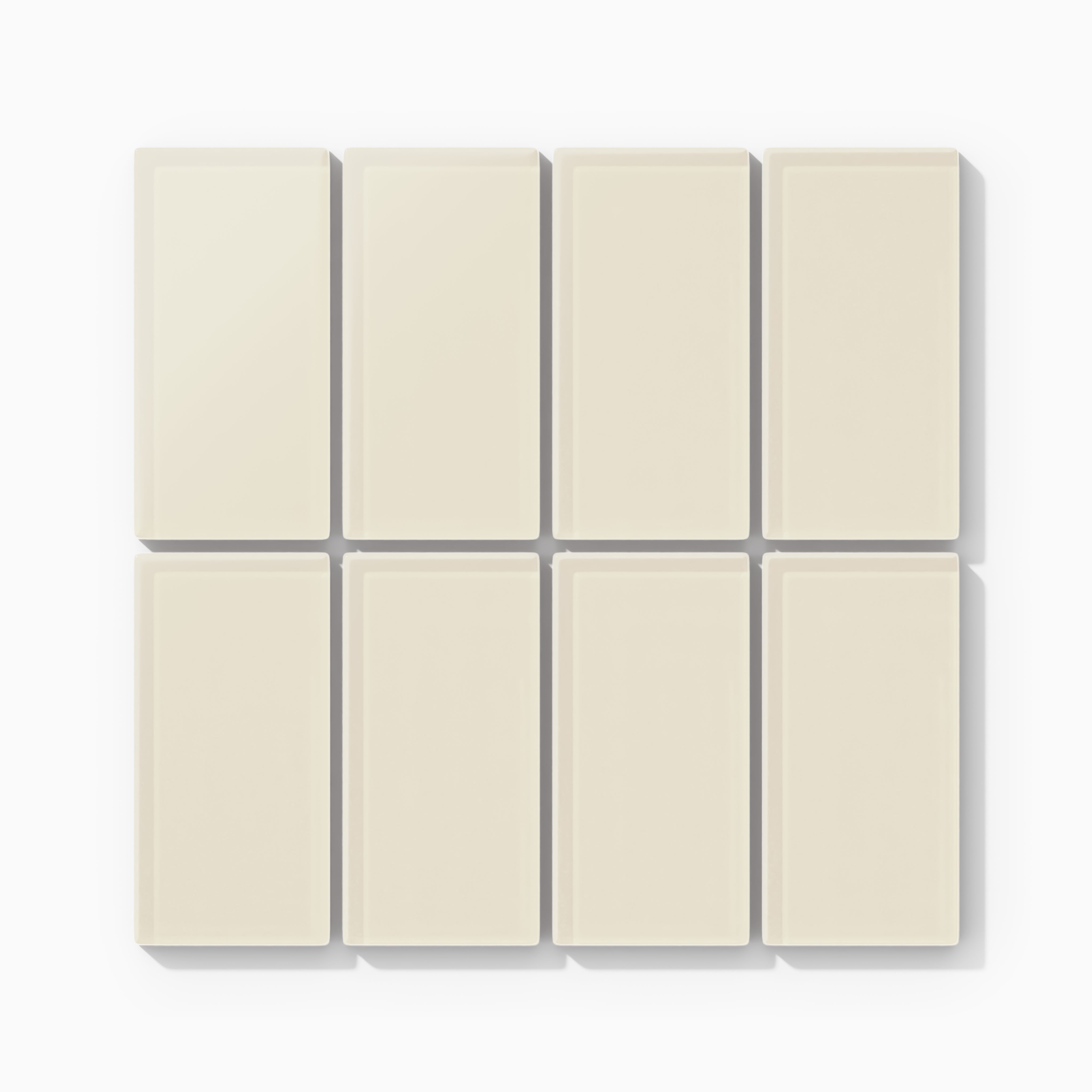 2x4 Straight Set Sheeted Glass Mosaic Tile in Sparrow Matte