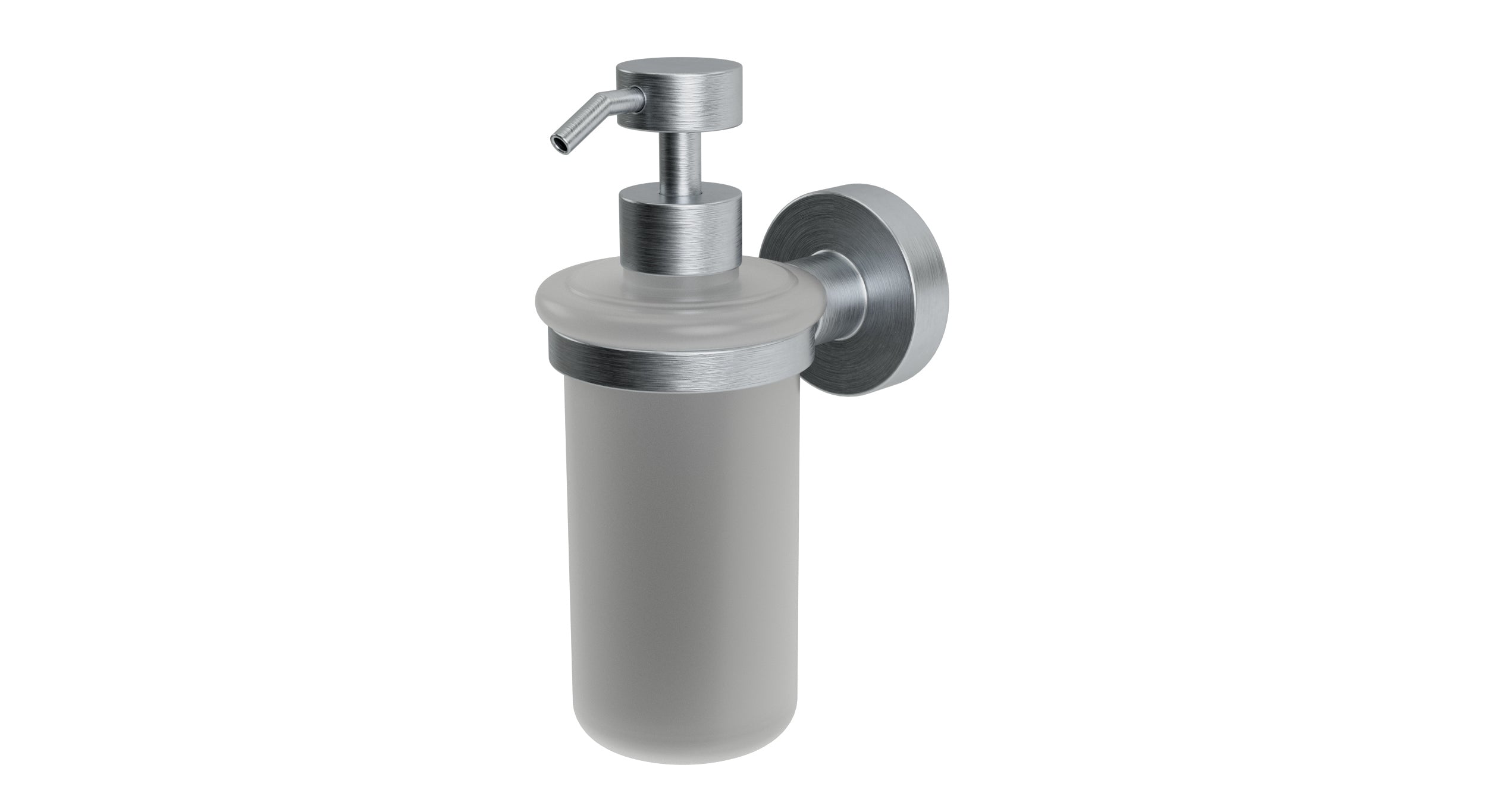 Flatiron Round Soap Dispenser in Satin Chrome