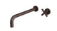 Contour One Handle Wall Mount 12" Lavatory Faucet with Soft Cross Handle in Architectural Copper